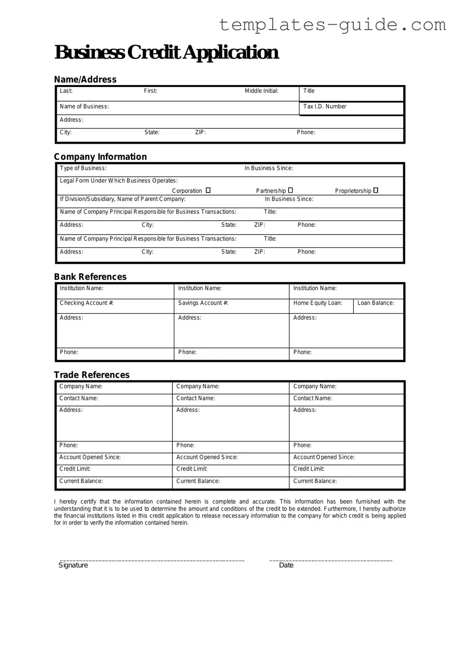 Fill Out a Valid Business Credit Application Template