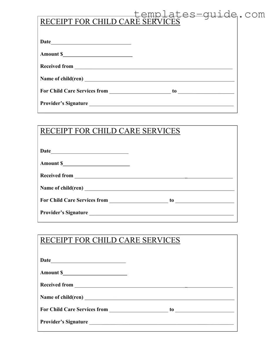 Fill Out a Valid Childcare Receipt Template