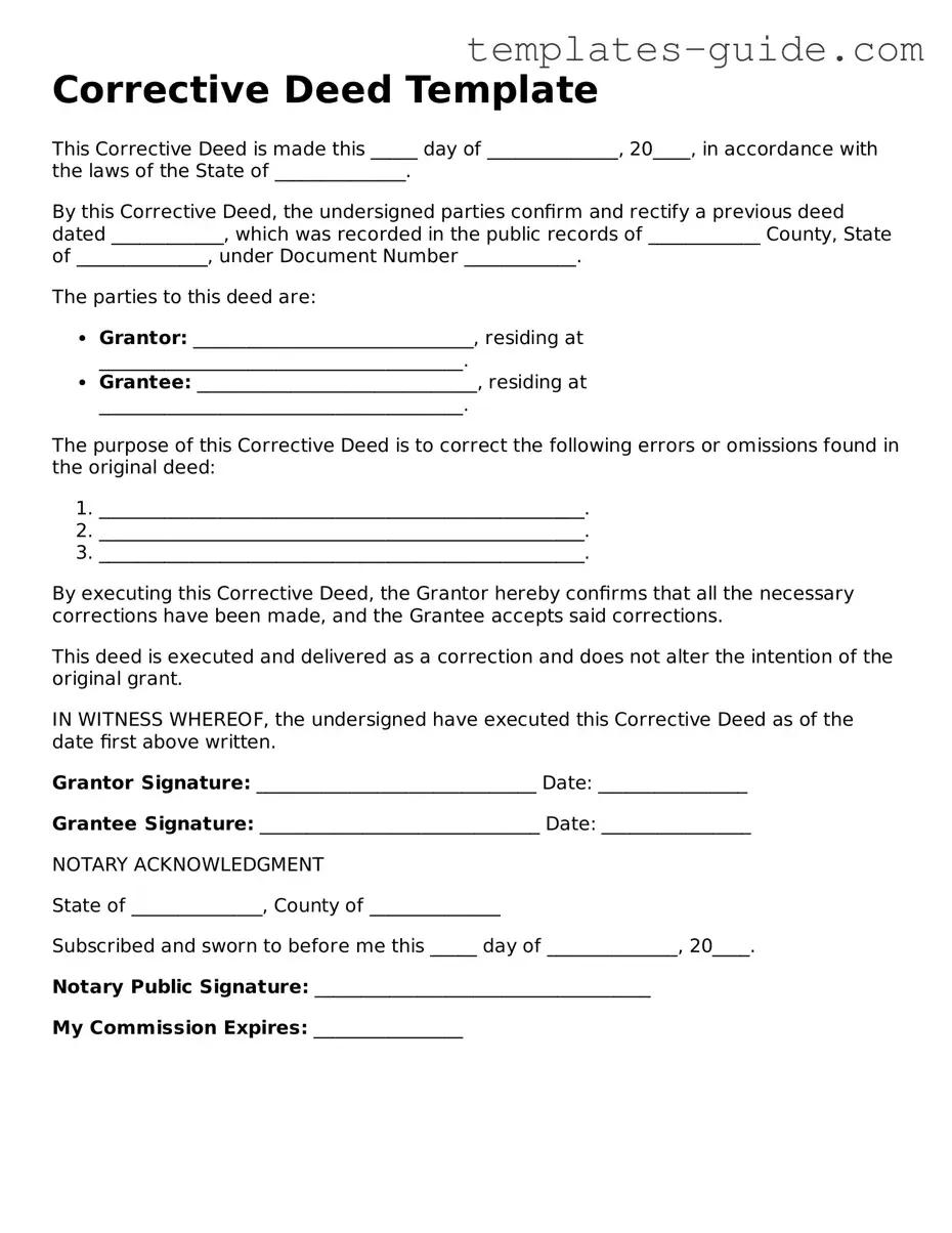 Corrective Deed Template