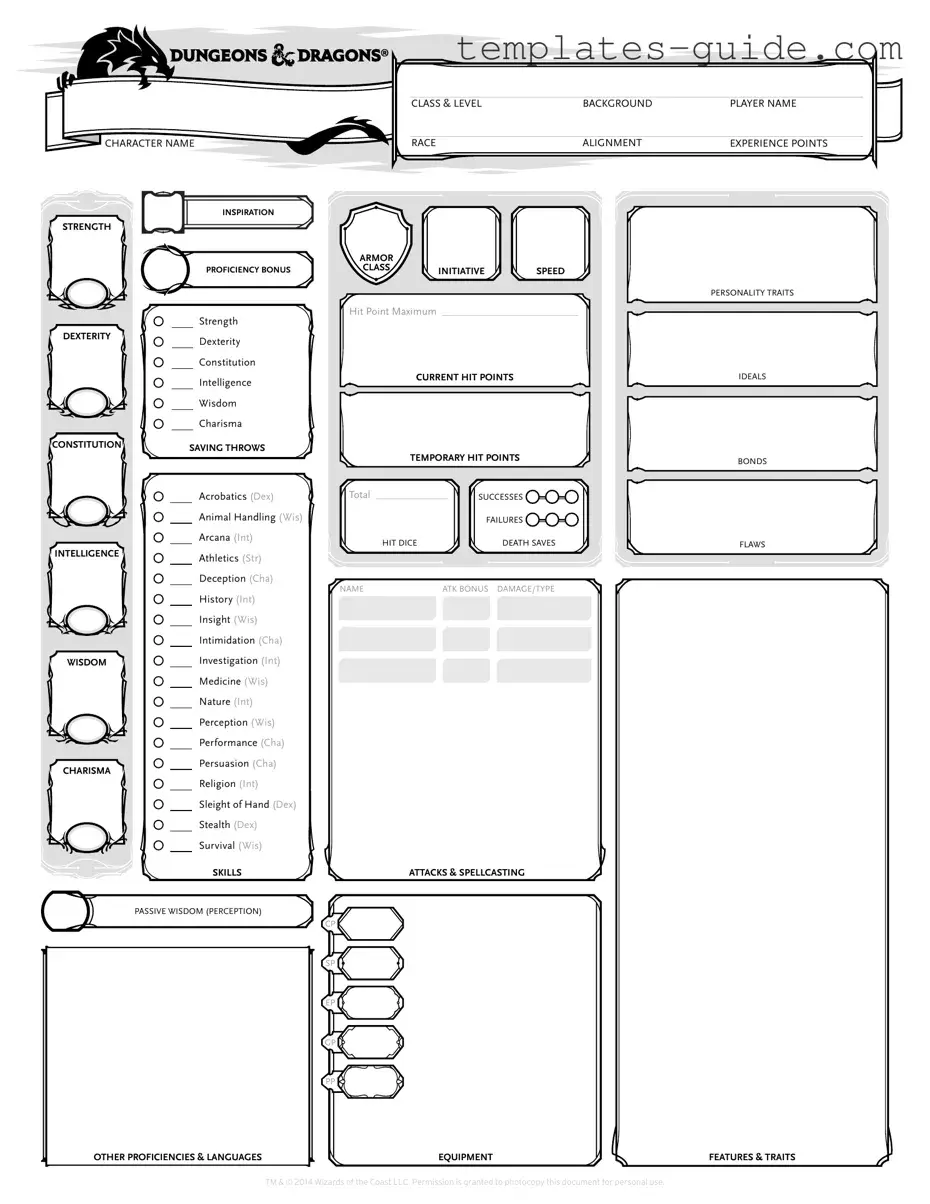 Fill Out a Valid Dnd Character Sheet Template