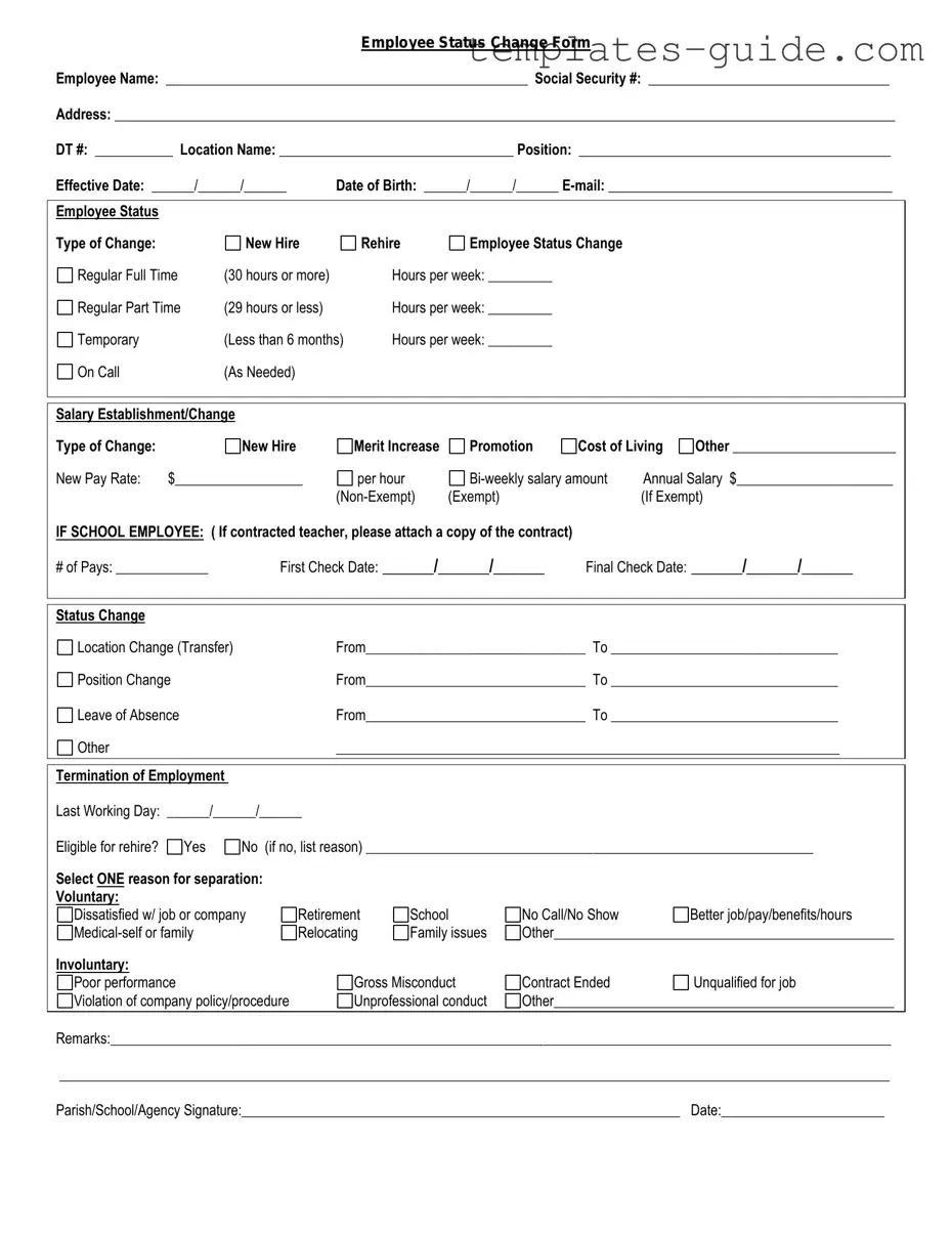 Fill Out a Valid Employee Status Change Template