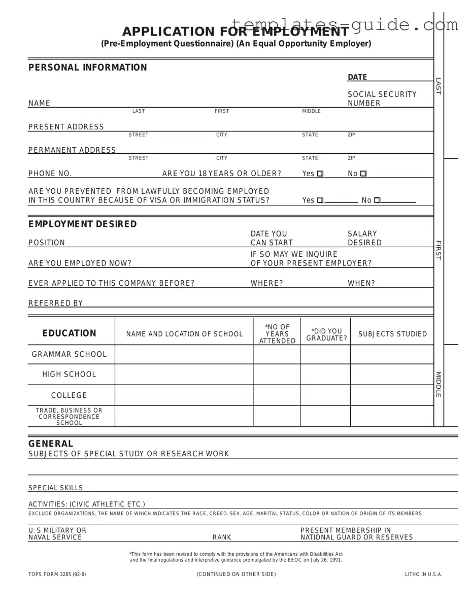 Fill Out a Valid Employment Application Pdf Template