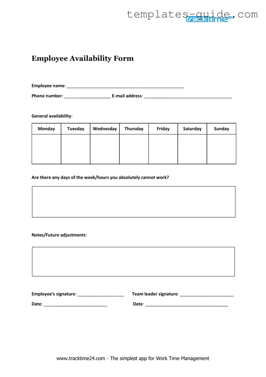 Fill Out a Valid Employee Availability Template