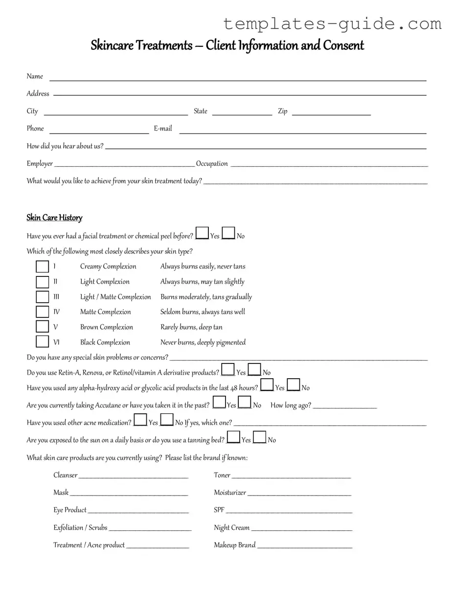 Fill Out a Valid Facial Consent Template
