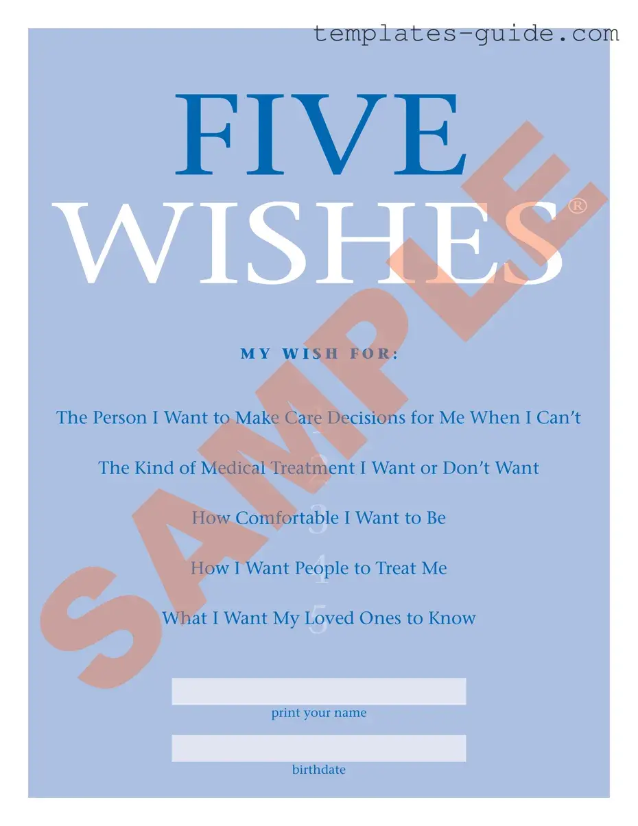 Fill Out a Valid 5 Wishes Document Template