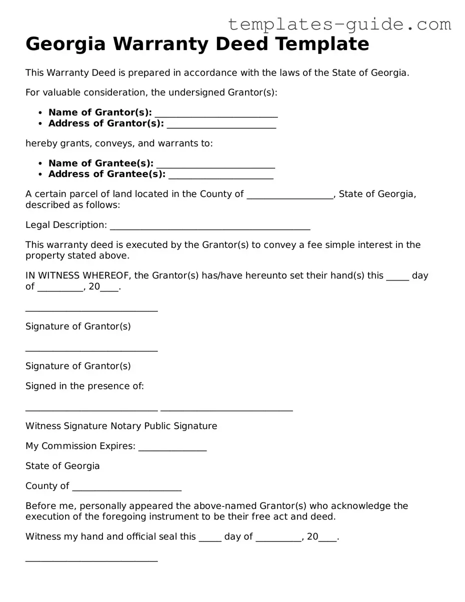 Free  Deed Form for Georgia