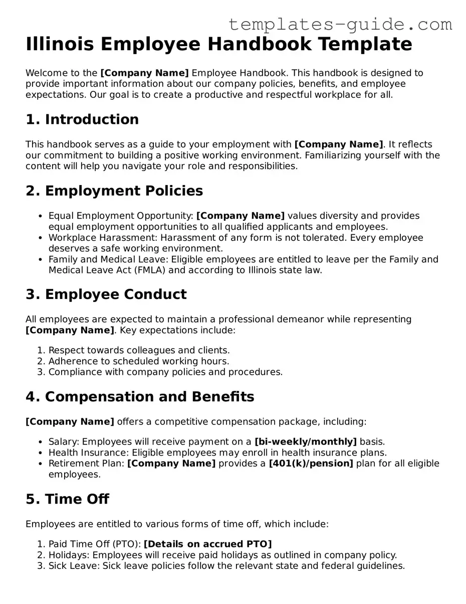 Free  Employee Handbook Form for Illinois