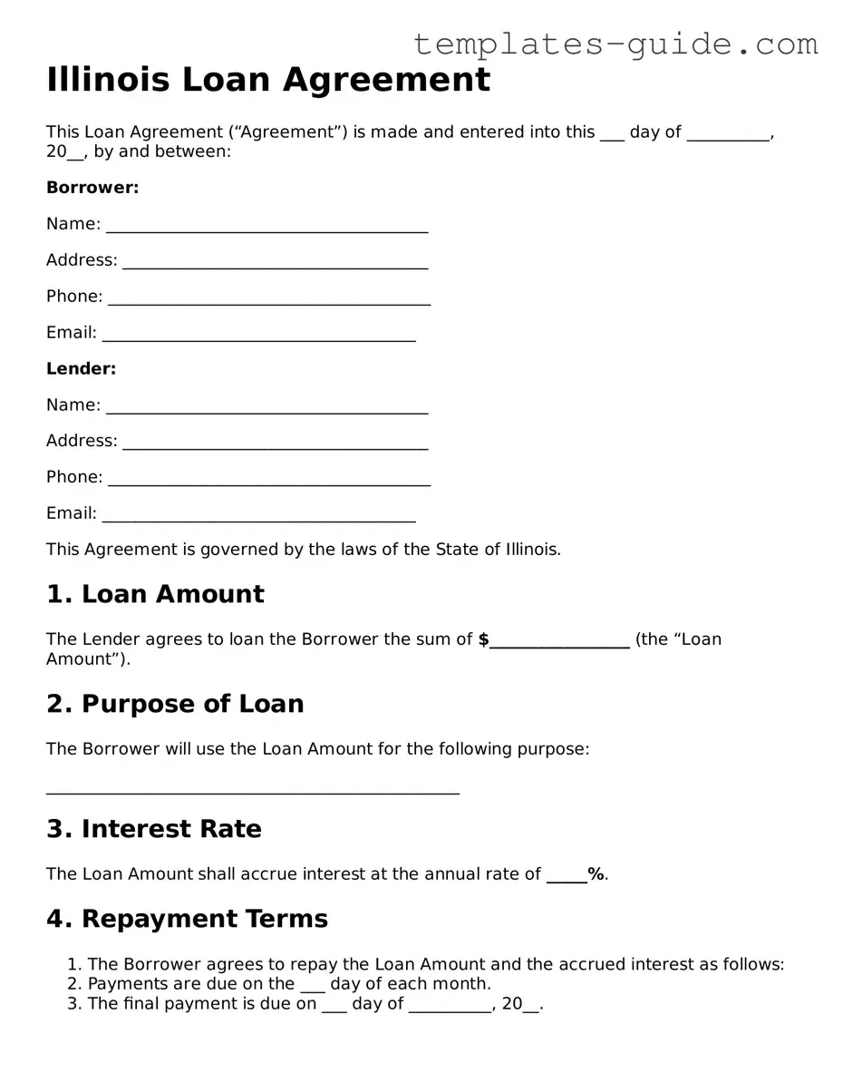 Free  Loan Agreement Form for Illinois