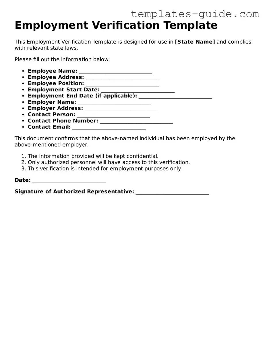 Employment Verification Template