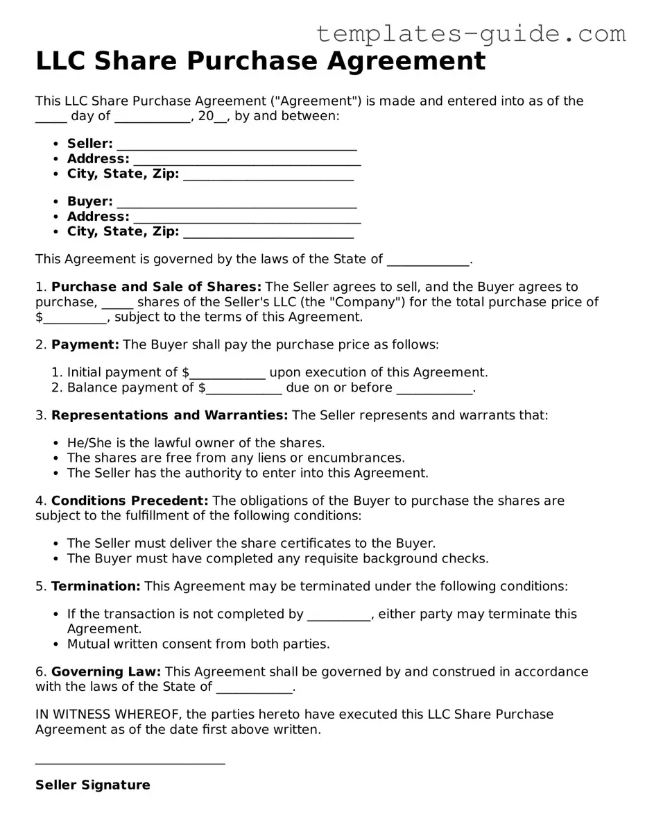 LLC Share Purchase Agreement Template