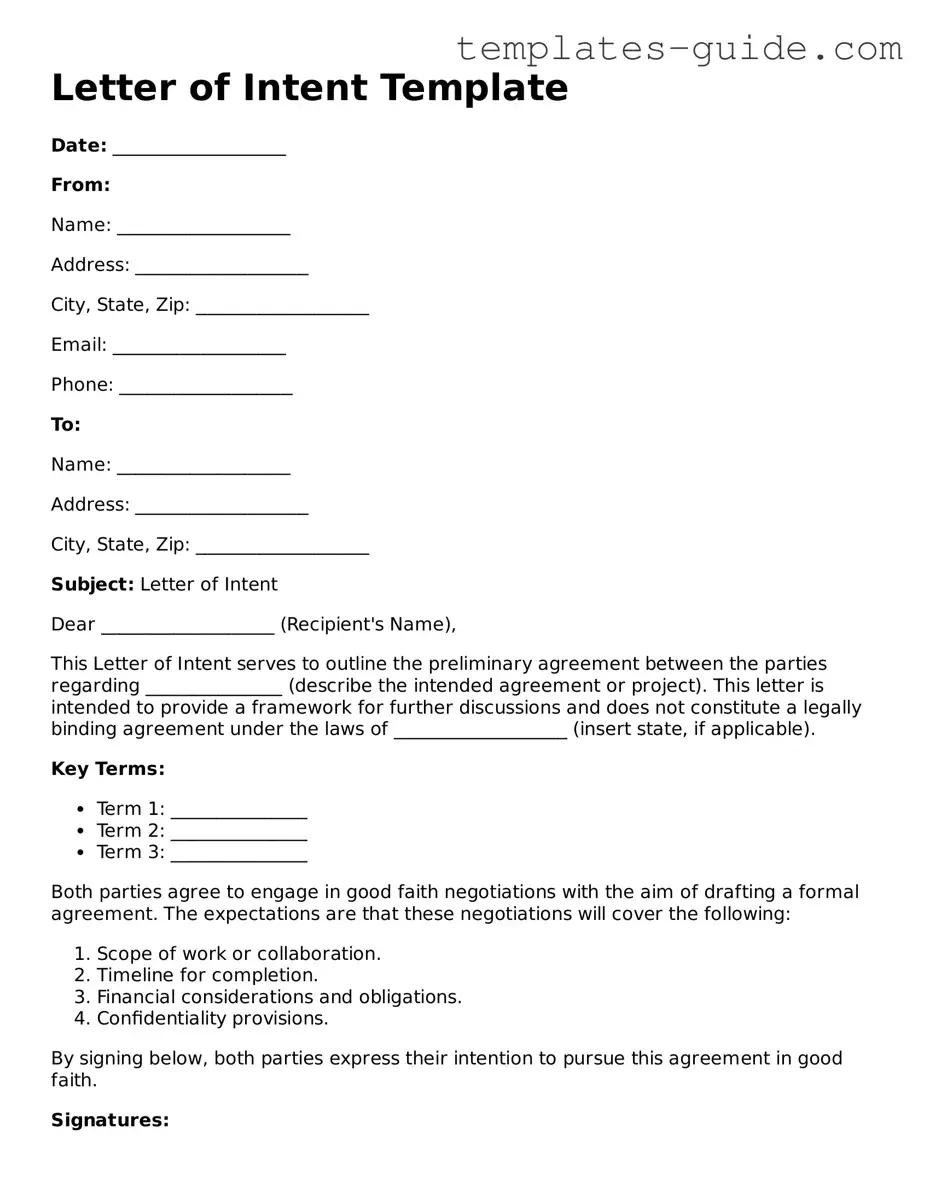 Letter of Intent Template