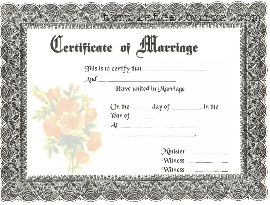 Fill Out a Valid Marriage Certificate Template
