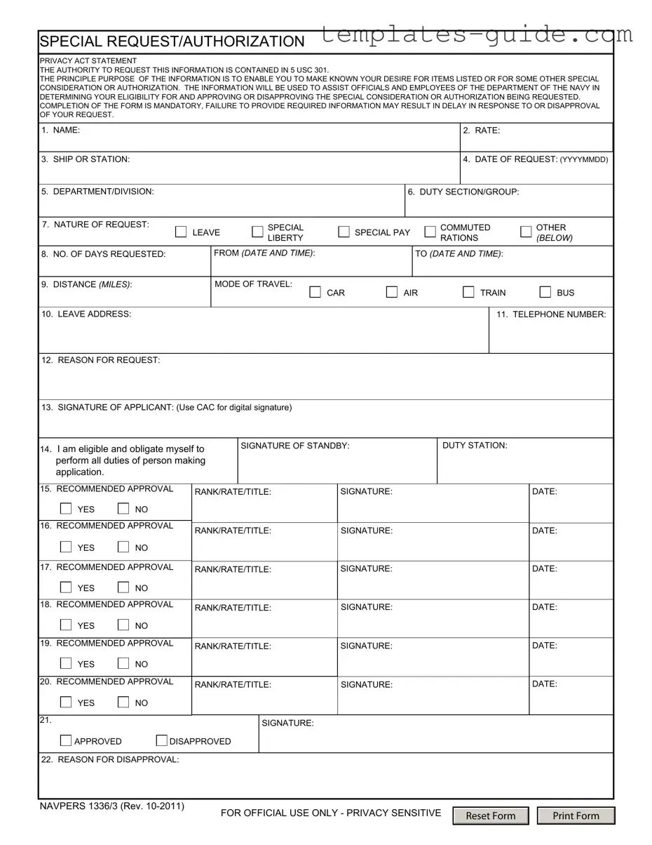 Fill Out a Valid Navpers 1336 3 Template