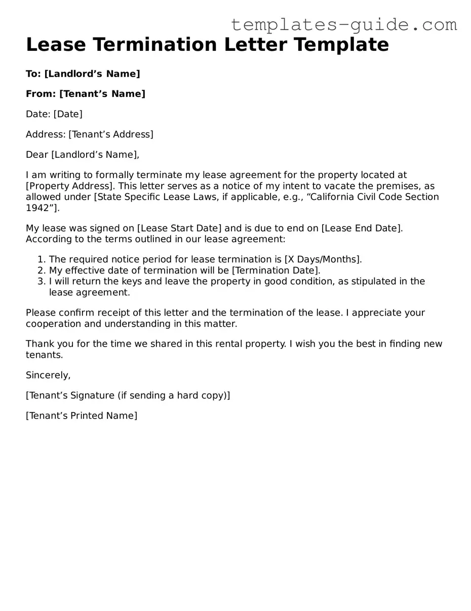 Lease Termination Letter Template