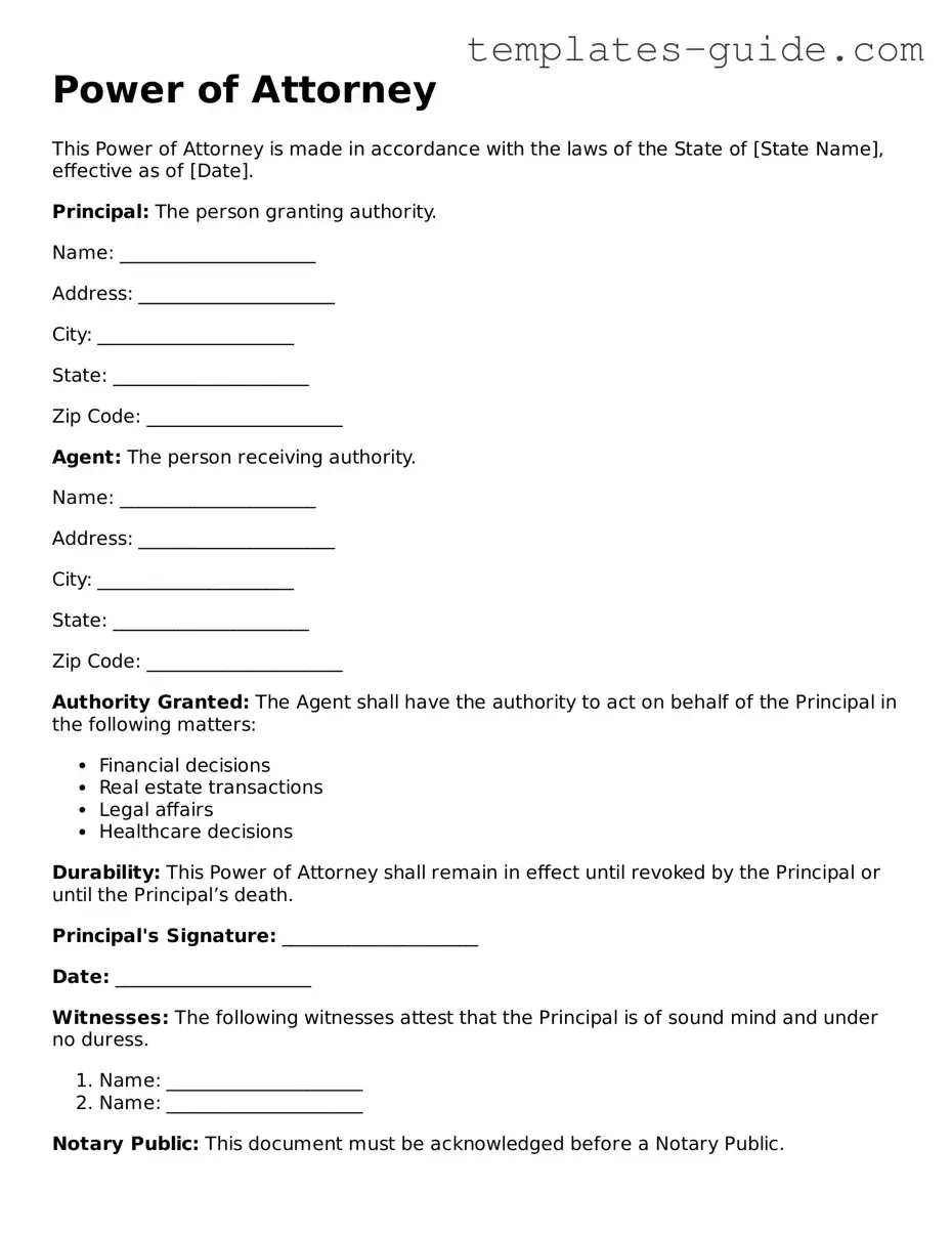 Power of Attorney Template