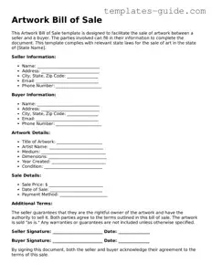 Artwork Bill of Sale Template