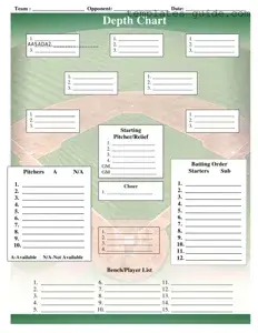 Fill Out a Valid Baseball Field Lineup Template