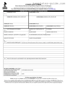 Fill Out a Valid Bbb Complaint Template