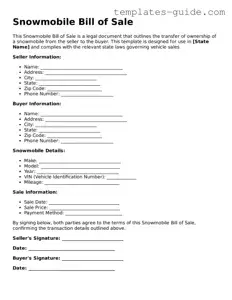 Snowmobile Bill of Sale Template