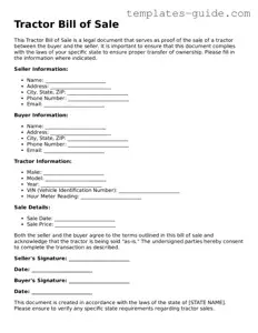 Tractor Bill of Sale Template