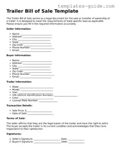 Trailer Bill of Sale Template
