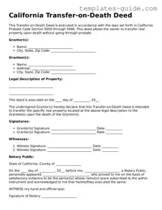 Free  Transfer-on-Death Deed Form for California