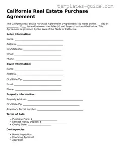Free  Real Estate Purchase Agreement Form for California