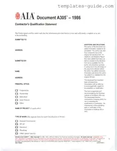 Fill Out a Valid AIA A305 Template