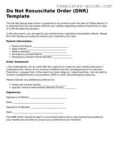 Do Not Resuscitate Order Template