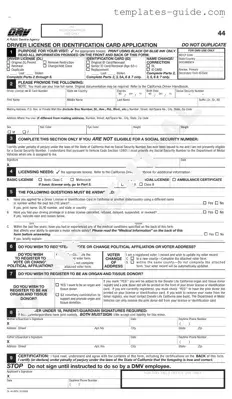 Fill Out a Valid Ca Dmv Dl 44 Template