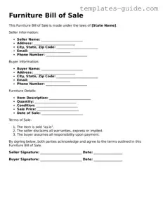 Furniture Bill of Sale Template