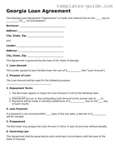 Free  Loan Agreement Form for Georgia