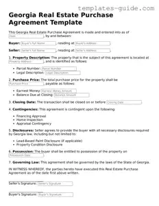 Free  Real Estate Purchase Agreement Form for Georgia