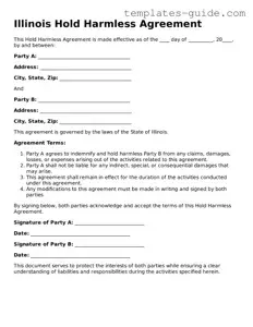 Free  Hold Harmless Agreement Form for Illinois