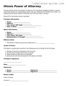 Free  Power of Attorney Form for Illinois