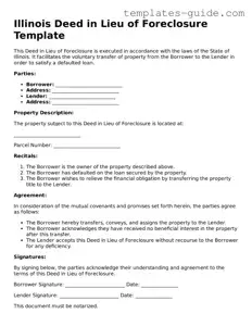 Free  Deed in Lieu of Foreclosure Form for Illinois