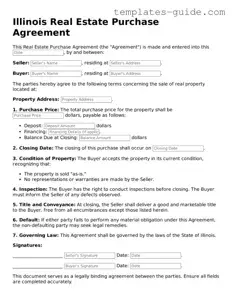 Free  Real Estate Purchase Agreement Form for Illinois
