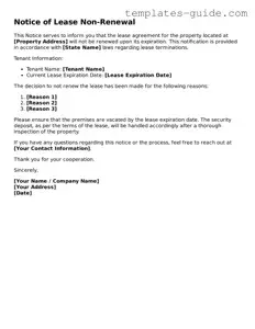 Notice of Lease Non-Renewal Template