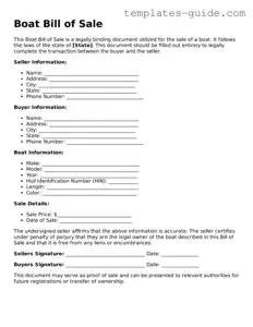 Boat Bill of Sale Template