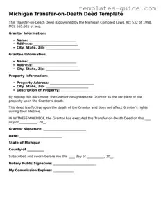Free  Transfer-on-Death Deed Form for Michigan