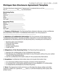 Free  Non-disclosure Agreement Form for Michigan