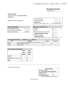 Fill Out a Valid Mortgage Statement Template