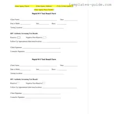 Fill Out a Valid Negative Hiv Test Template