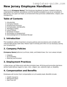 Free  Employee Handbook Form for New Jersey
