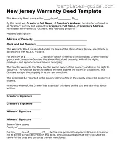 Free  Deed Form for New Jersey