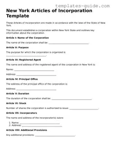 Free  Articles of Incorporation Form for New York