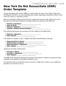 Free  Do Not Resuscitate Order Form for New York
