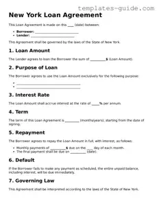 Free  Loan Agreement Form for New York