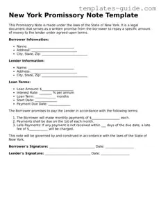 Free  Promissory Note Form for New York