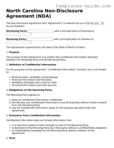Free  Non-disclosure Agreement Form for North Carolina